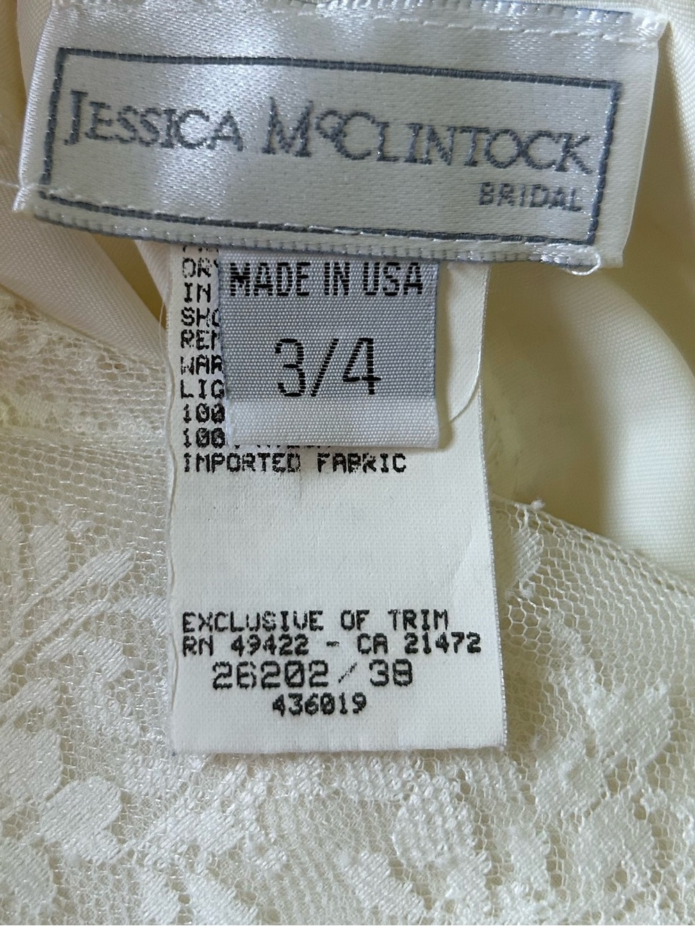 Vintage Jessica McClintock 1980s Cottagecore Lace & Rosette Detail Dress Sz 3/4 - Picture 6 of 10